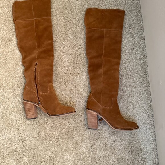 Steve Madden over the knee tan suede boots, size 7.5 - Picture 2 of 6